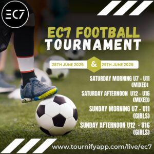 EC7 is pleased to announce that its summer tournament will be held on Saturday, June 28th, and Sunday, June 29th, 2025, at Newbury Rugby Club.