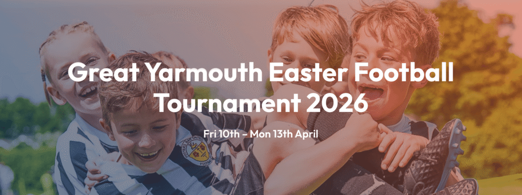 The Great Yarmouth Easter Football Tournament 2026 will take place between Friday 10th – Monday 13th April 2026 at Hemsby Beach Holiday Park, Great Yarmouth, NR29 4HR. 