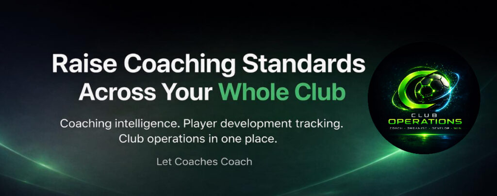 Club Operations gives coaches one place to plan sessions, track player development, and communicate with parents — so Saturday morning is about coaching, not chasing.