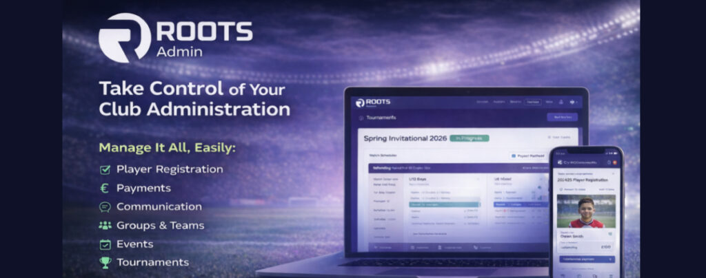 ROOTS is an easy to use online platform that helps volunteer-led clubs and academies take care of: Player Registration - Payments - Communication - Group and Teams - Events - Tournaments
